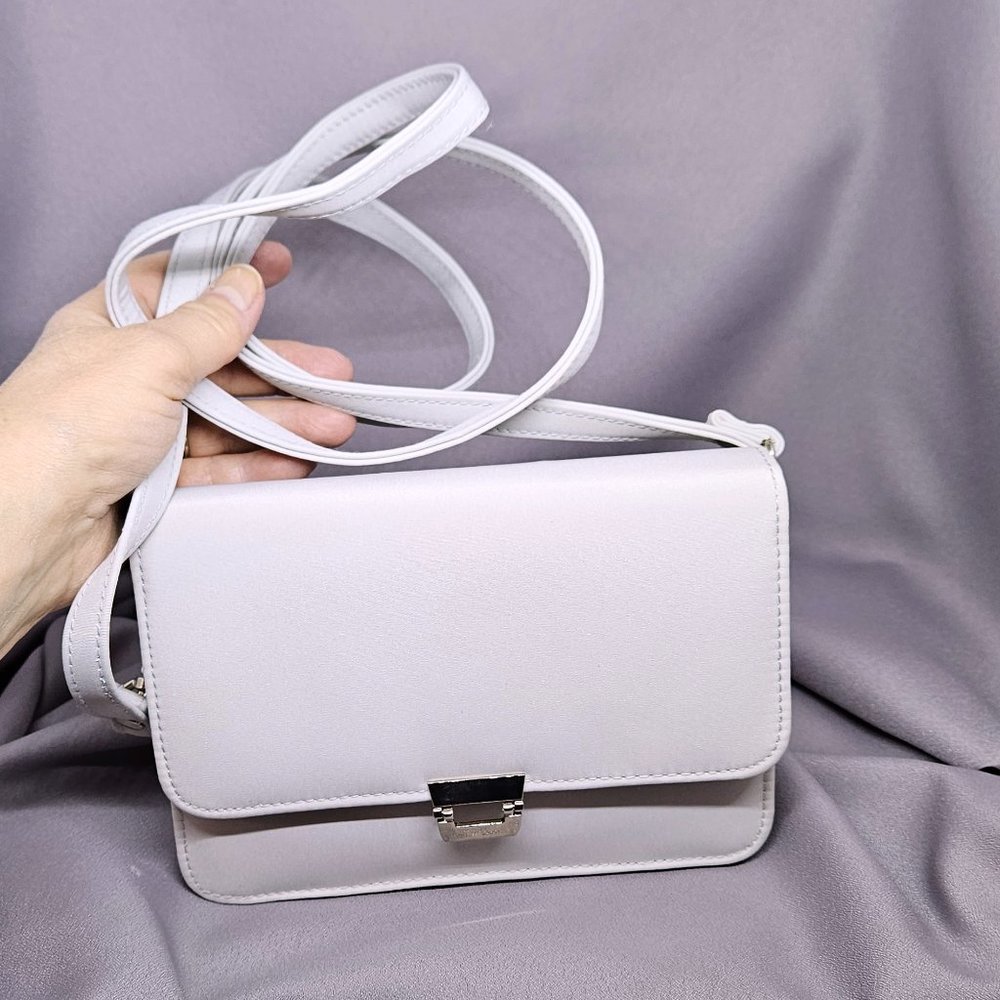 Clutch Bag, Light Gray with detachable strap, Credit Card holder, & Key Holder